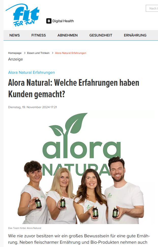 Ein online Artikel von Fit for Fun