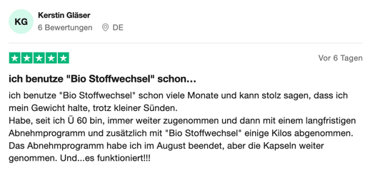 Ich benutze "Bio Stoffwechsel" schon viele Monate