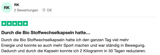 Durch die Bio Stoffwechselkapseln hatte ich den ganzen Tag viel mehr Energie